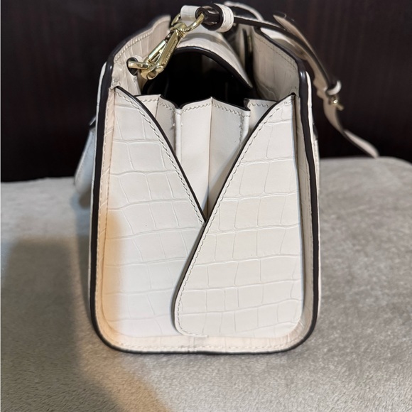 Michael Kors Zoe light cream Croc-Embossed Leather Satchel - Picture 7 of 10
